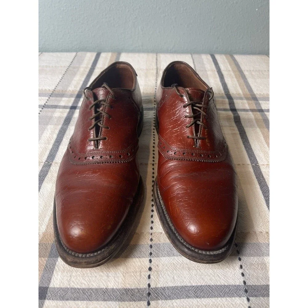 Allen Edmonds Polo Men’s 8.5 D Burgundy Cap Toe Oxford Dress Shoes USA Goodyear